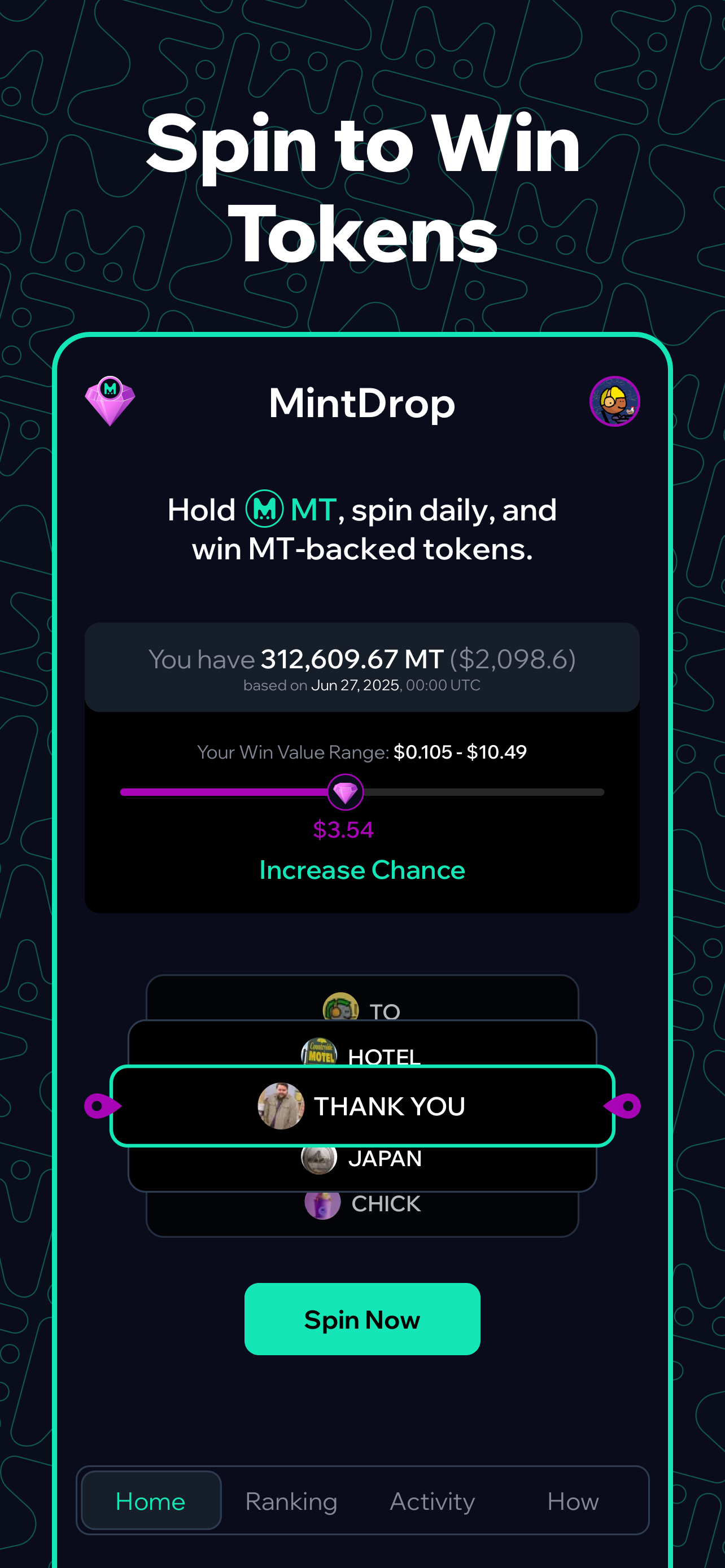 MintDrop: Daily Raffle - Farcaster Mini Apps screenshot